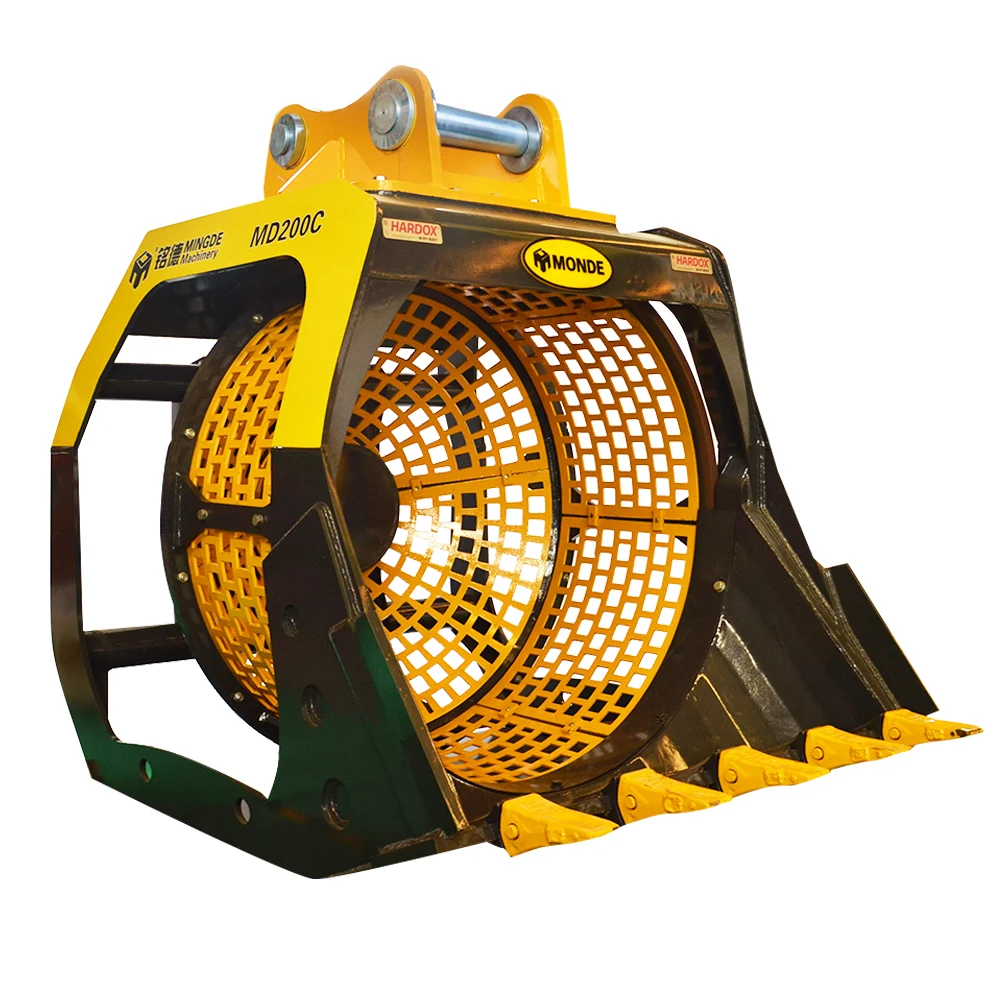 MONDE 5ton 15ton Excavator 25ton 35ton Hydraulic 360 Rotation Bucket Screener for Stone Soil Sand Screening