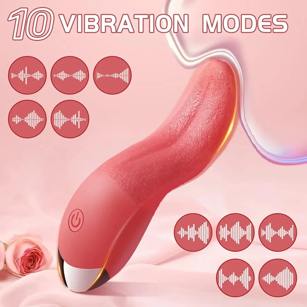 10 Mode Powerful Heating Tongue Licking Vibrator Mini Sex Toys for Female Clit Stimulator Nipple Masturbator Couples Product