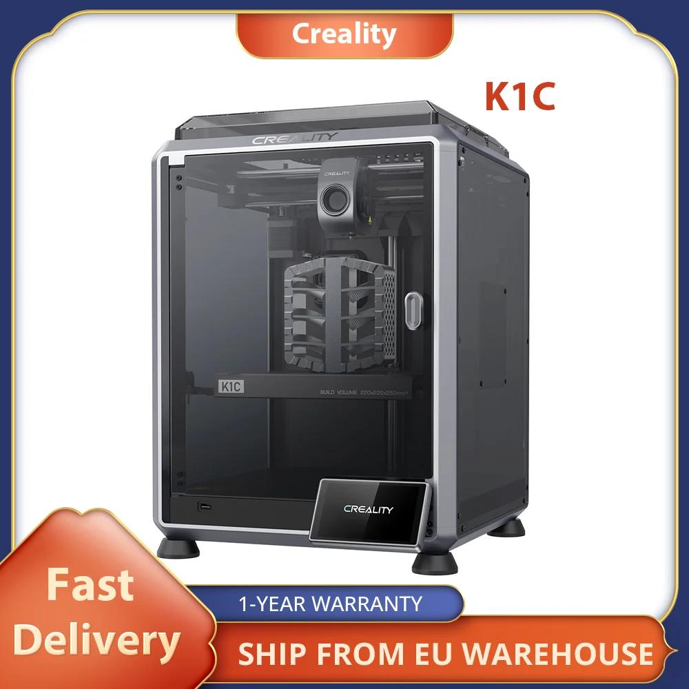 Creality K1C 3D Printer, 600mm/s Max Speed, AI Camera, Quick Swap Nozzle, All Metal Extruder, Prints Carbon Fiber, Air Filter