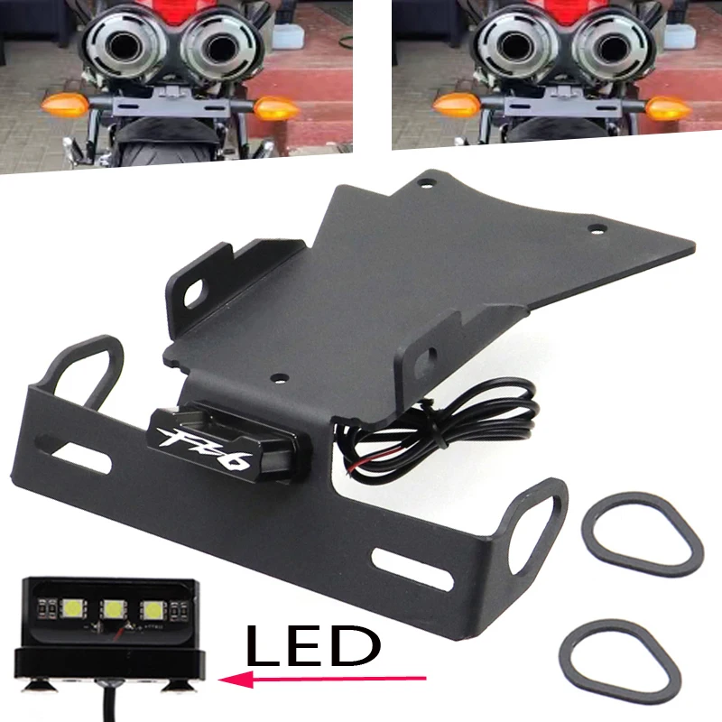 Dla YAMAHA FZ6 uchwyt tablicy rejestracyjnej LED Light FZ6N FZ6S 2004-2010 FZ6 N/S akcesoria motocyklowe ogon Tidy Fender Eliminator