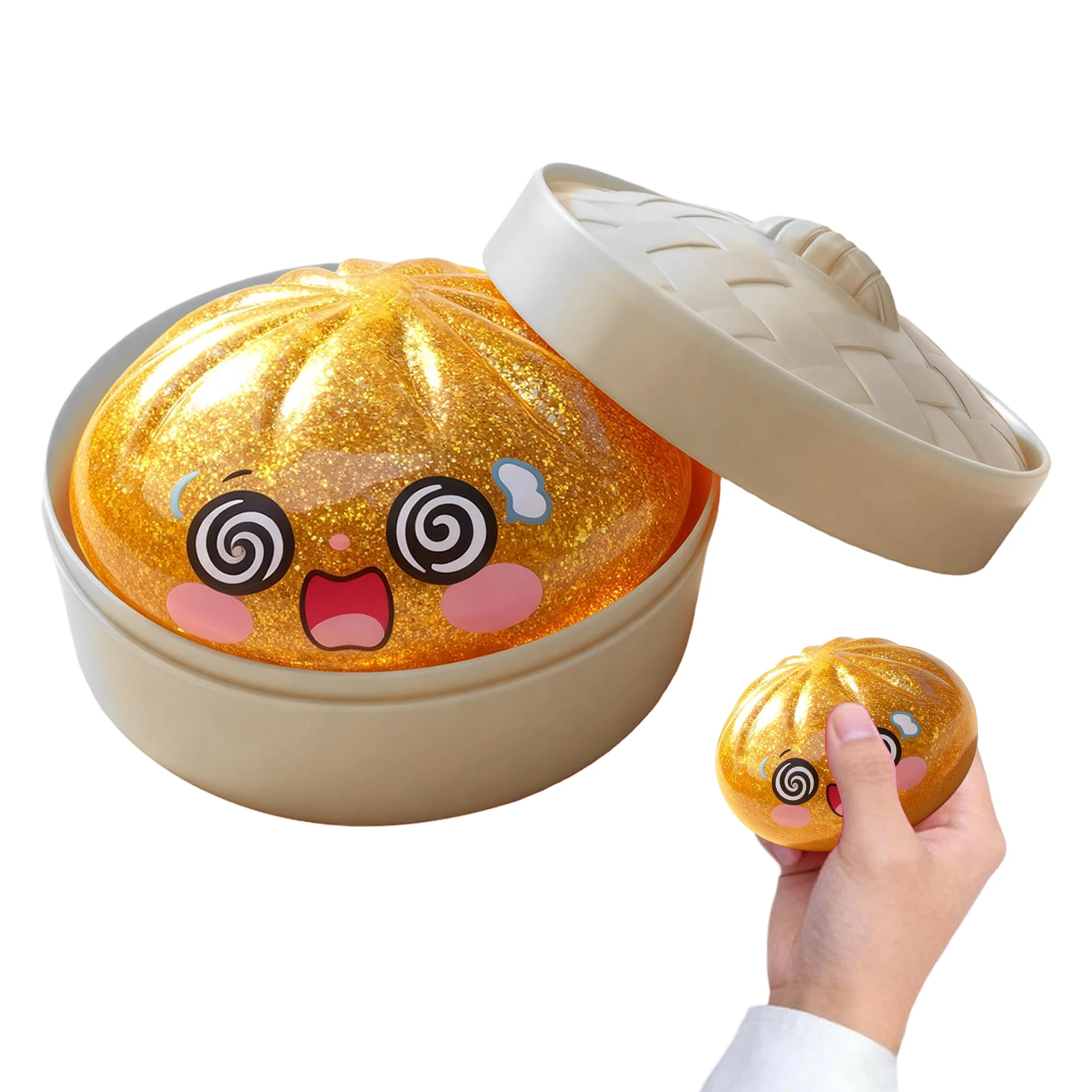 Gestoomde Dumpling-vormige sensorische knijp-speelgoed Squishiess Dumplings Stressballen Fidget Sensorisch Speelgoed Snel terugverend stressverlichtend speelgoed