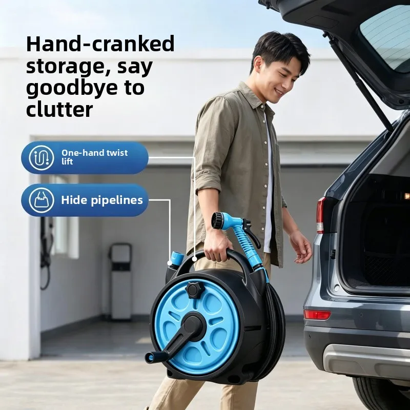 New collapsible high pressure washer gun car washing home garden watering hose use  boosted water gun nozzle  powerful cleaning