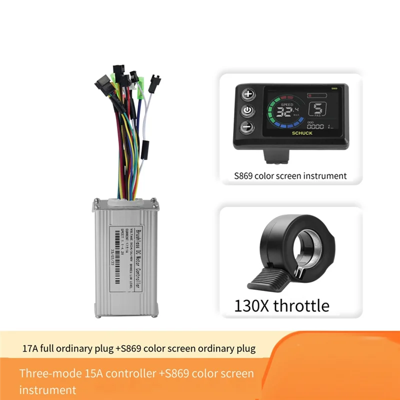 

Y67A-Electric Bicycle Kit Electric Bike Sinewave Controller Kit 36V 48V 17A Withs869 LCD Display Andthumb Throttle Ebike Accesso