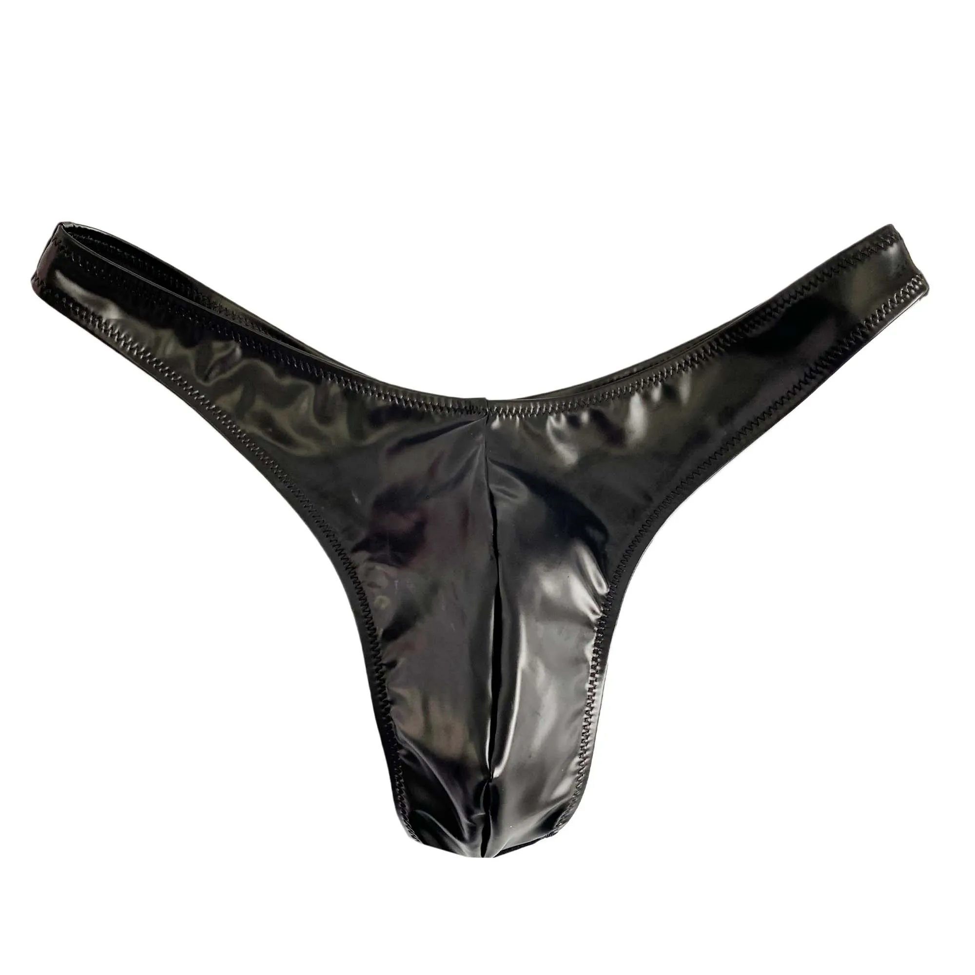 XClocKNYoung  PU men big sizeT-shaped trousers sexy glossy pants bikini high split sexy  bottoming underpants