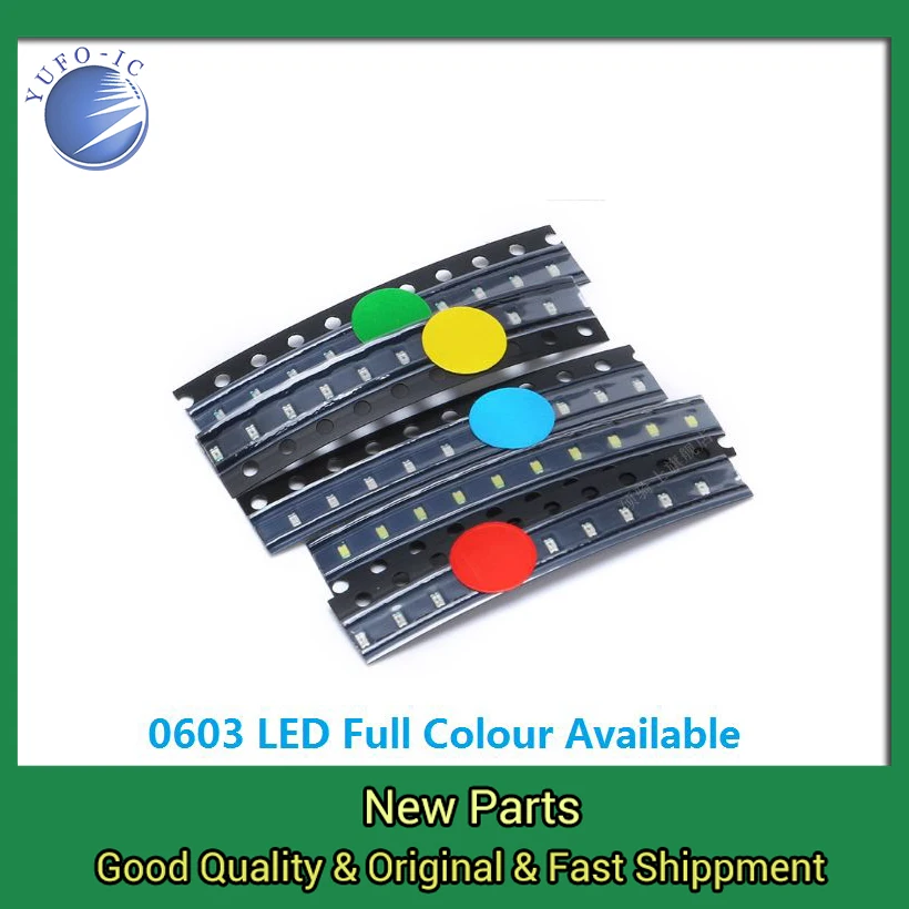 Free Ship 100PCS Light Emitting Diode 0603 SMD LED Red Yellow Green Warm White Blue Orange Purple High Bright High Quality Bead
