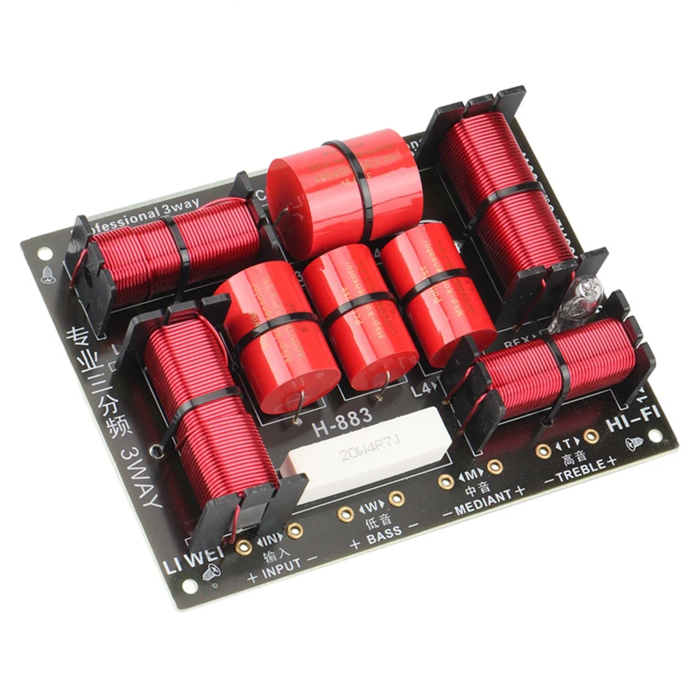 Abgn 400w divisor de crossover de 3 vias, tweeter de alta fidelidade, alto woofer, alto-falante crossover 1250h/5000hz com proteção de alto tom