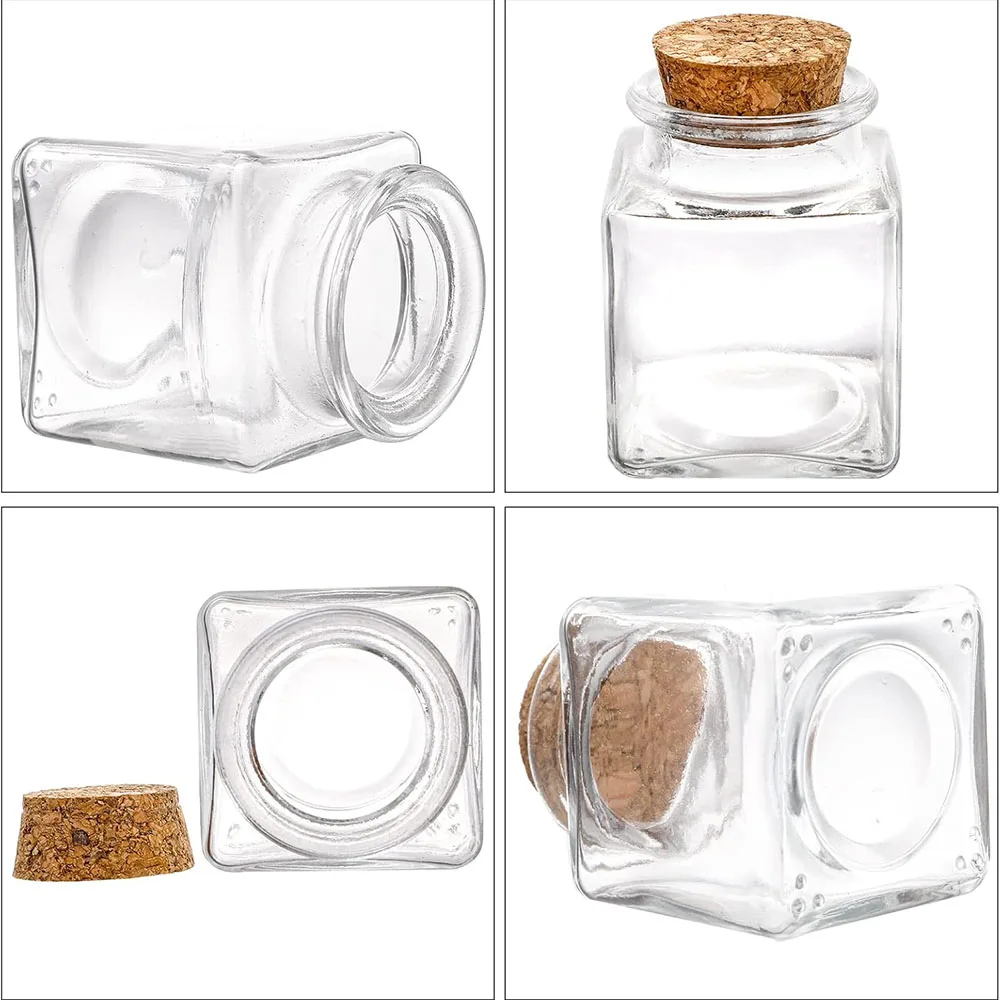 Small Glass Bottles with Cork Stoppers 1.7 oz (50ml) Mini Jars with Twine Blank Tags for Gift Favors Honey Spices Crafts