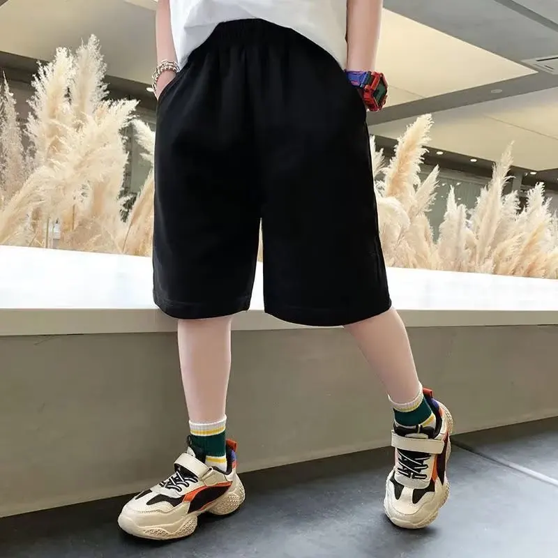 1pcs Kids Shorts Boys Girls Solid Color Short Baby Solid Color Casual Pant Summer Children Short Pants Sport Clothing Grey Black