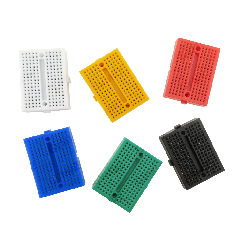 SYB-170 Universal Solderless Prototype Breadboard 170 Tie-points Mini Breadboard DIY Kit White Black Green Each1 Red Yellow Blue