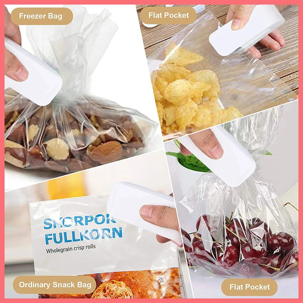 Mini Heat Bag Sealing Machine Package Sealer Bags Thermal Plastic Food Bag Closure Portable Sealer Packing Kitchen Accessories