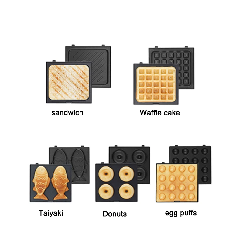 Sandwich Maker Multi-Function Breakfast Machine Timing Waffle Takoyaki Donut Light Food Baking Pan Oven Bread Toaster 5 Bakeware