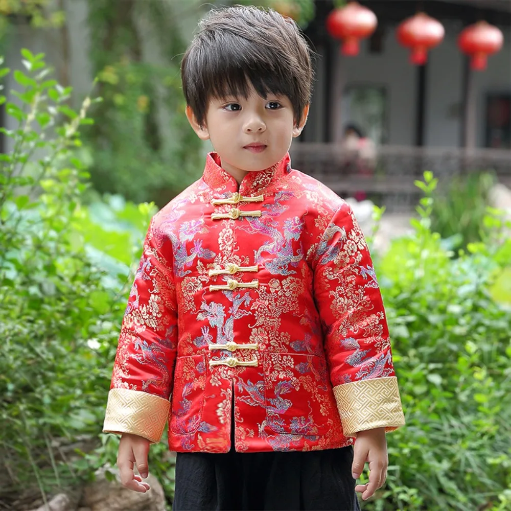 

Kids Clothes Children Clothing Baby New Year Vintage Coat Performance Costumes Tops Chinese Hanfu Boys Ethnic Style Traditional
