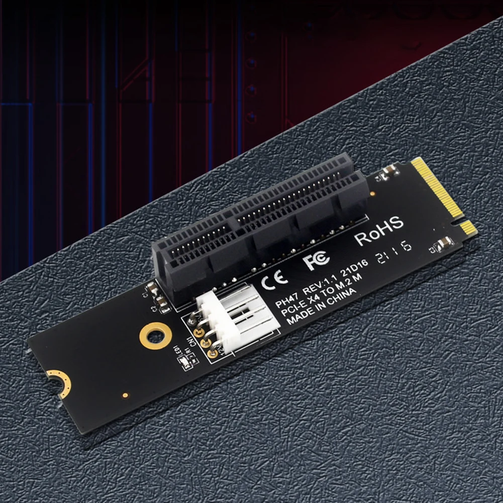 NGFF M.2 إلى PCI-E 4X قارئ محول القرص الصلب متوافق مع X1 X4 X8 X16 PCI-e LCD مهايئ لشاشة بطاقة التعبئة والتغليف حقيبة ثابتة