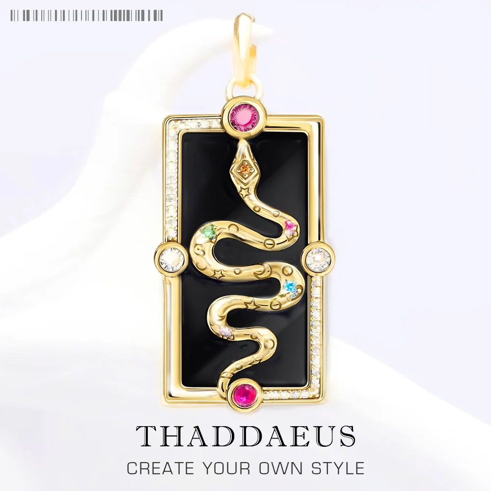 

Yellow Gold Plated Pendant Snake Cosmic Talismans Brand New Fine Jewelry Accessories 925 Sterling Silver Bohemia Gift For Woman