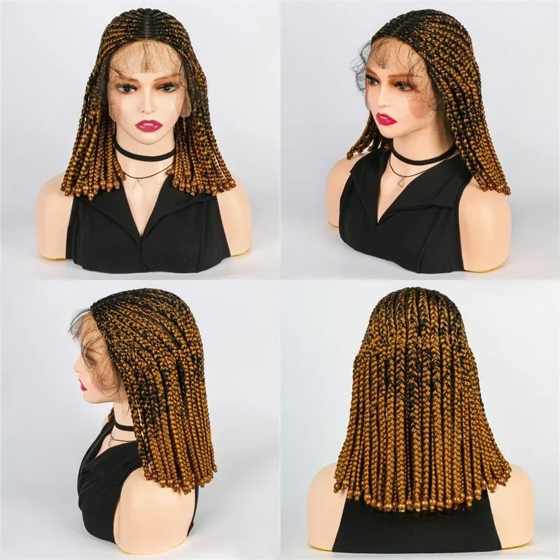 JGreeting-Perruque Synthétique Courte Tressée pour Femme, 13x9, 14 Pouces, Afro, Haute Qualité