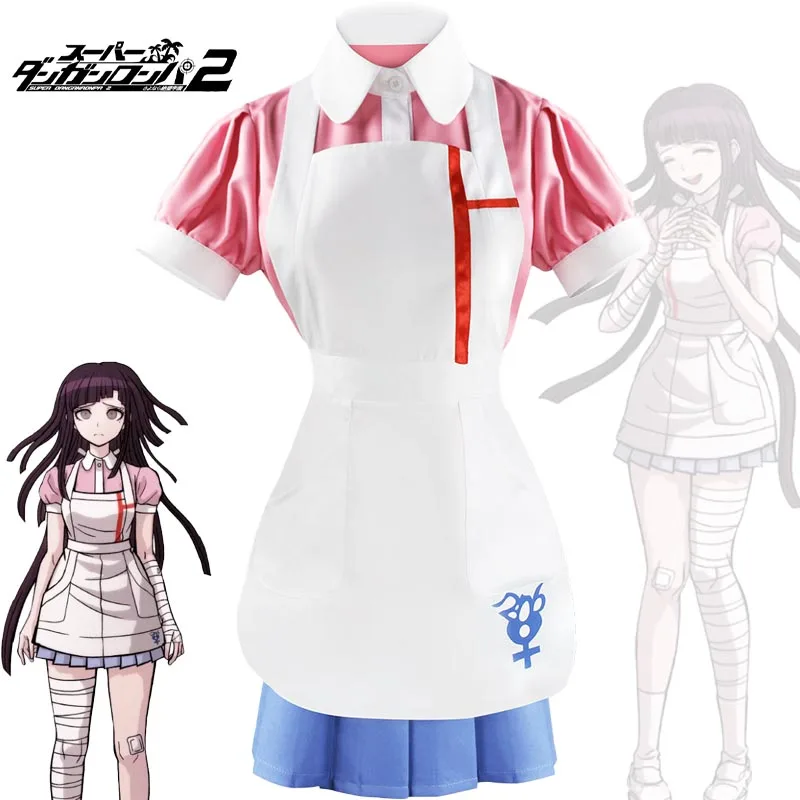 

Anime Danganronpa Mikan Tsumiki Cosplay Costume Women Dress Maid Uniform Ultimate Nurse Outfits Halloween Carnival Party Clothes