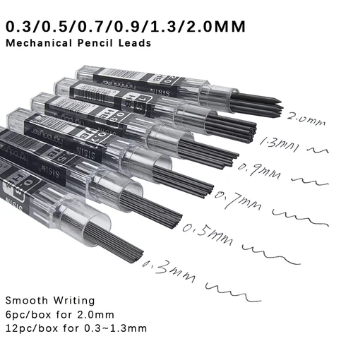 Imagen 2 del producto Juego de portaminas creativo 0,3 0,5 0,7 0,9 1,3 2,0mm lápiz automático totalmente metálico con cables, suministros de escritura para oficina y escuela