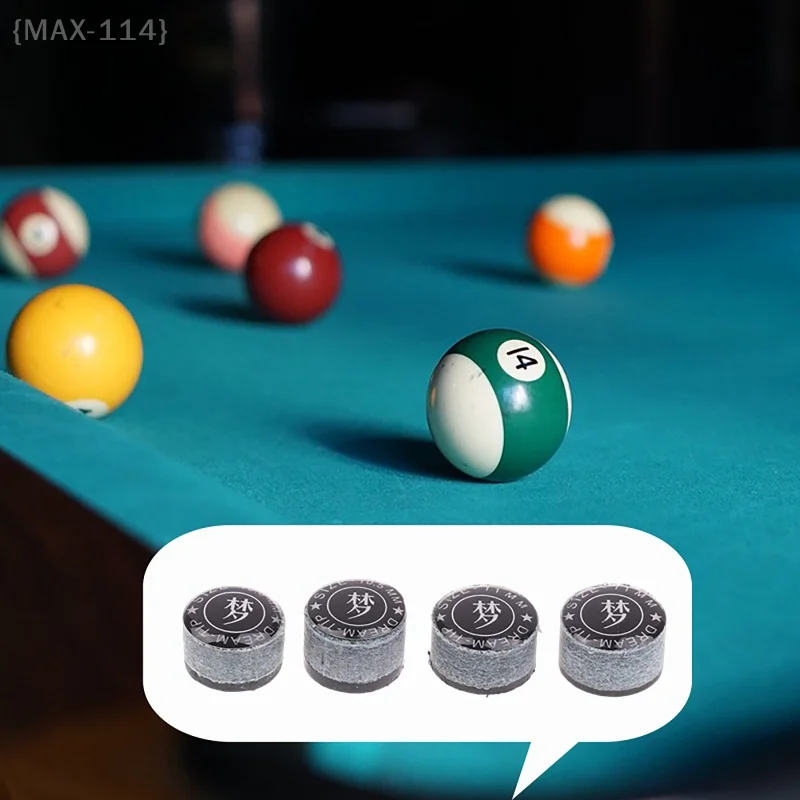 

【No】Professional Billiards Cue Tip 10.5/11mm, High Elasticity Leather with Gasket for Snooker & Pool, Black 8 Ball Accessories
