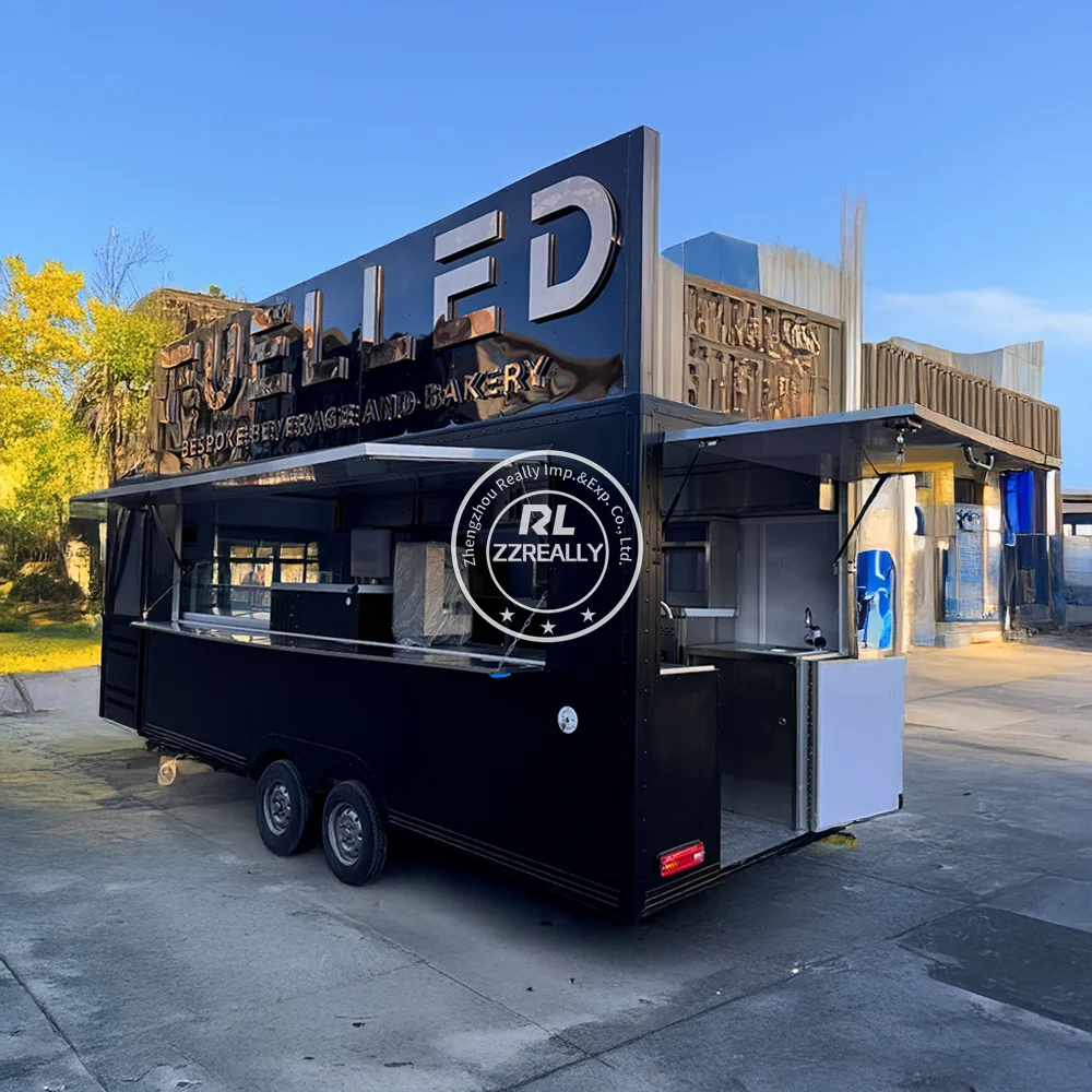 Customized Mobile Food Trailer Ice Snack Vending Cart Street Mobile Kitchen Customized Fully Equipped Food Truck
