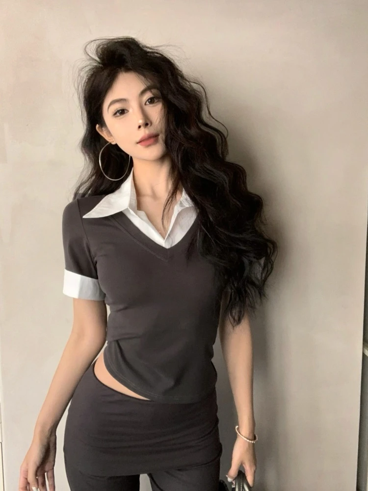 2025 nova cor outono blo fino ajuste ort sve conjunto casual cor pura micro flare calças compridas faionable conjunto feminino