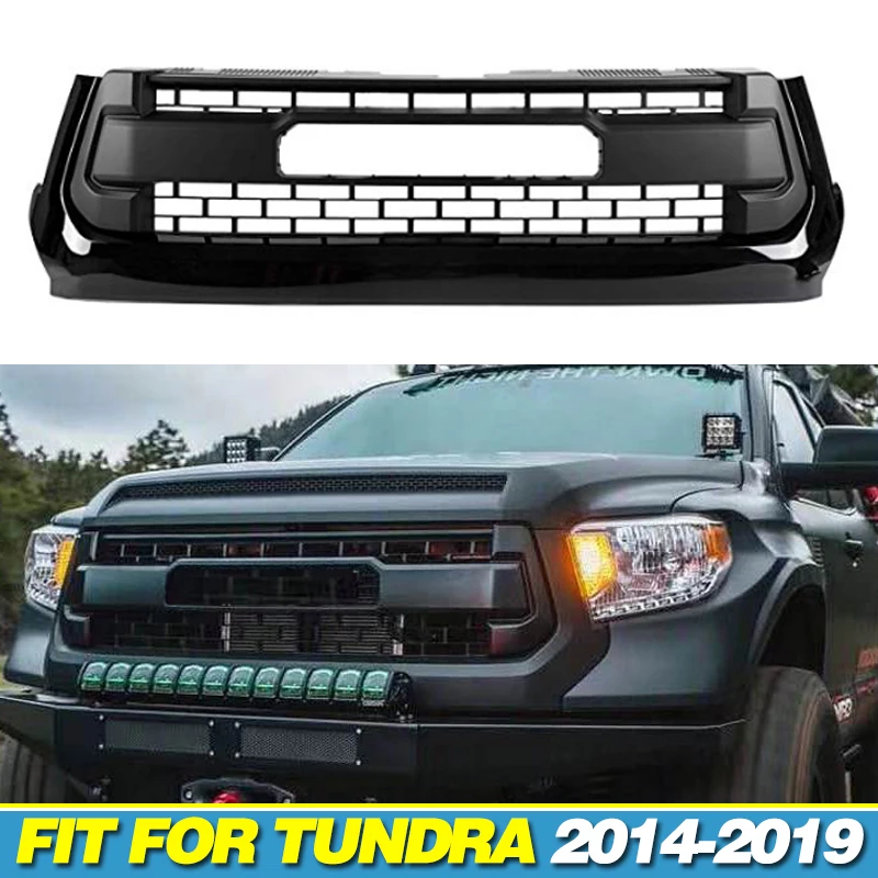 Front Grille Auto Parts Modified Racing Grill Fits for 2014-2019 Toyota Tundra