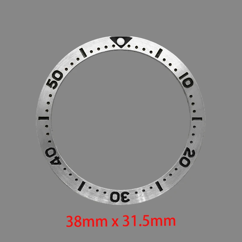 

38mmx31.5mm Flat Metal SKX007 Watch Bezel Insert Fits SKX007 SKX009 SRPD Watch Case NH36 NH35 Movement Men Watch Refit Parts