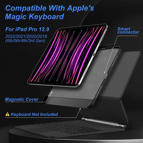 Imagen 2 del producto Funda magnética para iPad Pro 11 2024 Air 4 5 iPad Pro 13 M4 12,9 6th 5th 4th 3rd Gen, funda Compatible con teclado mágico, portalápices