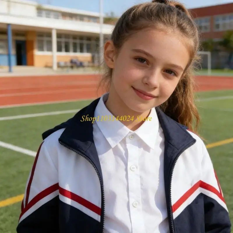 N5KE Elegant Long Sleeve Cotton Blouse For Girls Button Down Tops For Any Occasion