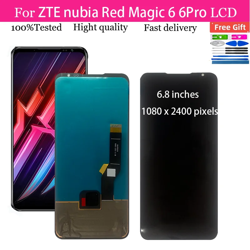 

6.8" Original AMOLED LCD For ZTE nubia Red Magic 6 6Pro LCD Display With Touch Digitizer Touch Screen