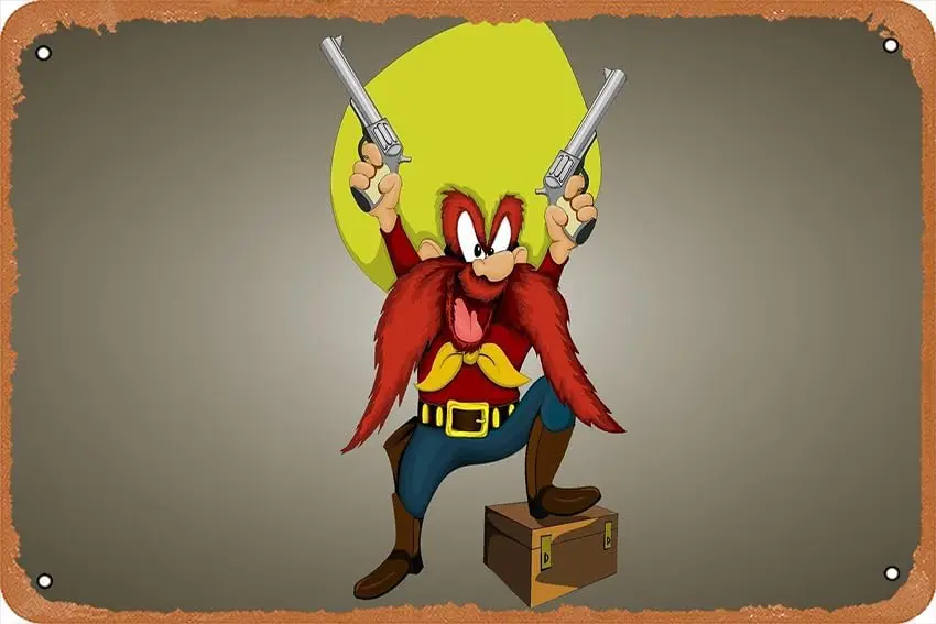 yosemite sam Vintage Metal Tin Sign 12X8 Inch Poster Cafe Bar Office Art Wall Decoration