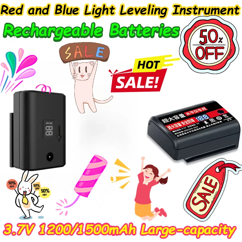 

3.7V 1200/1500mAh Large-capacity Battery for Red and Blue Light Leveling Instrument Rechargeable Batteries