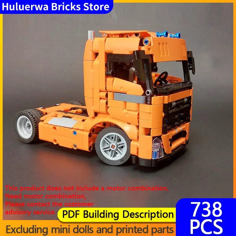 

City Car Model MOC Building Bricks Heavy-Duty Tractor Truck Modular Technology Gifts Holiday Assemble Children Toys Suit
