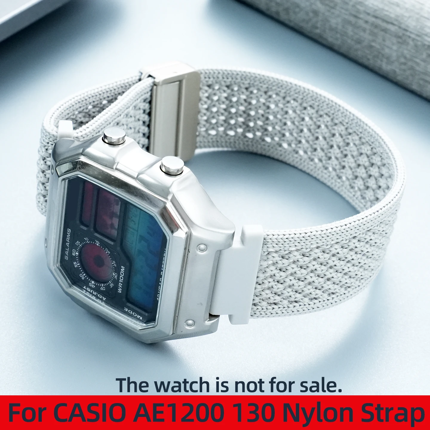 AE1200 Sport-Nylon-Uhrenarmband für Casio AE-1200WH AE-1300 W-218, modifiziertes Canves-Uhrenarmband, konvex, 18 mm, modische Uhrenkette