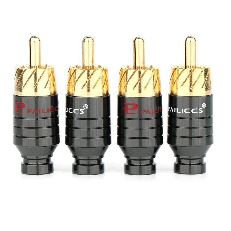 2/4Pcs Luxury Soldering RCA Plug Jack Connector Speaker Audio Output/Input Adapter Plug Gold plated Earphone connector jack