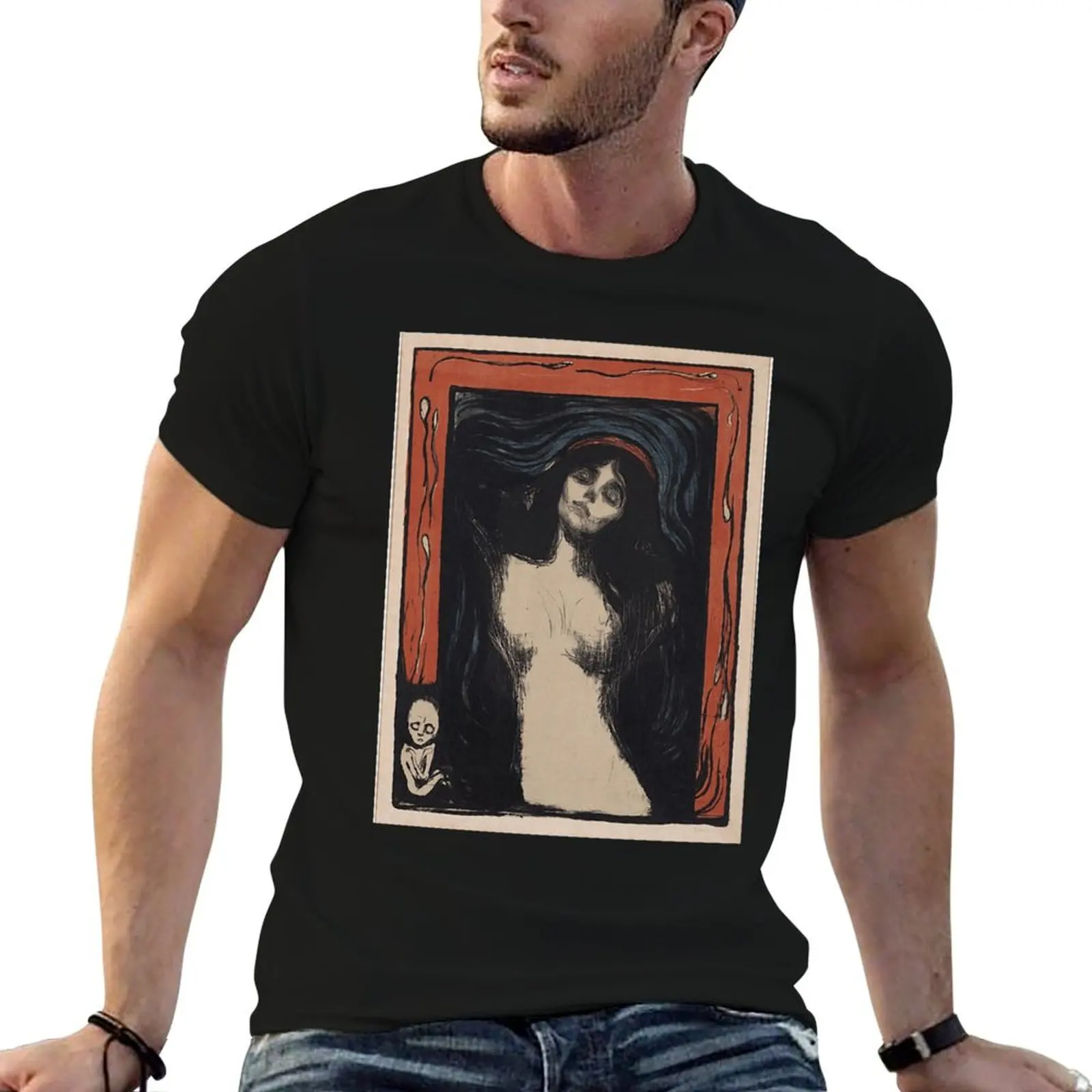 

MADONNA - EDVARD MUNCH Poster T-Shirt printed t shirts for man mens graphic t shirts T-Shirt