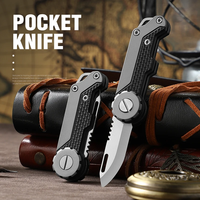 Titanium Folding Knife EDC Women\'s Knife Mini Knife Thin Folding Knife Portable Pocket Knife Keychain Pendant Knife