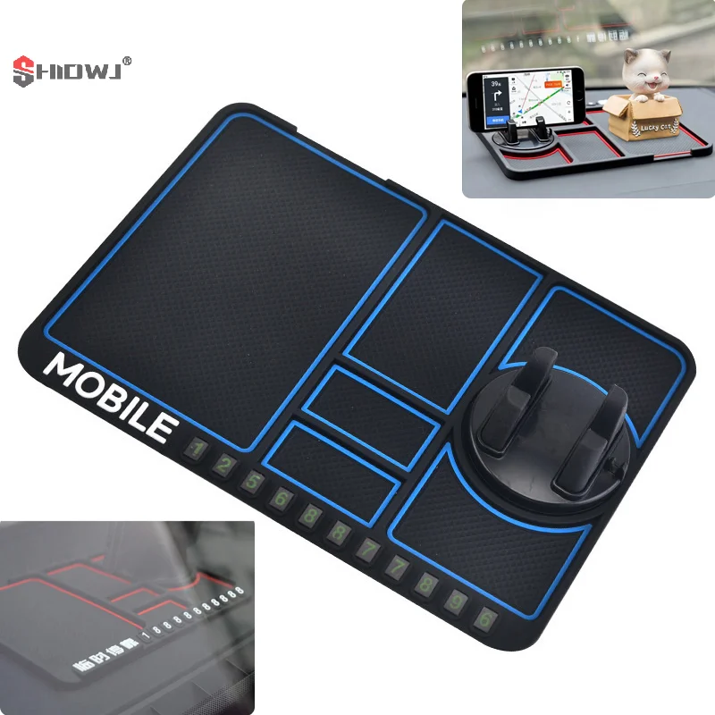 

Multi Functional Car Anti-Slip Mat Auto Phone Holder GPS Navigation Rack Temporary Parking Number Plate Car Interior Accessories
