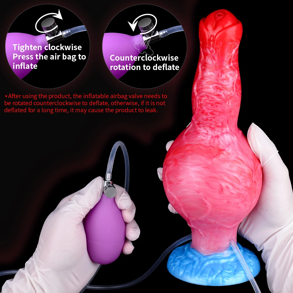 NYOTA-plug Anal inflable de fantasía para eyaculación de pene con ventosa, consolador con nudo de silicona, Juguetes sexuales para adultos para mujeres y hombres