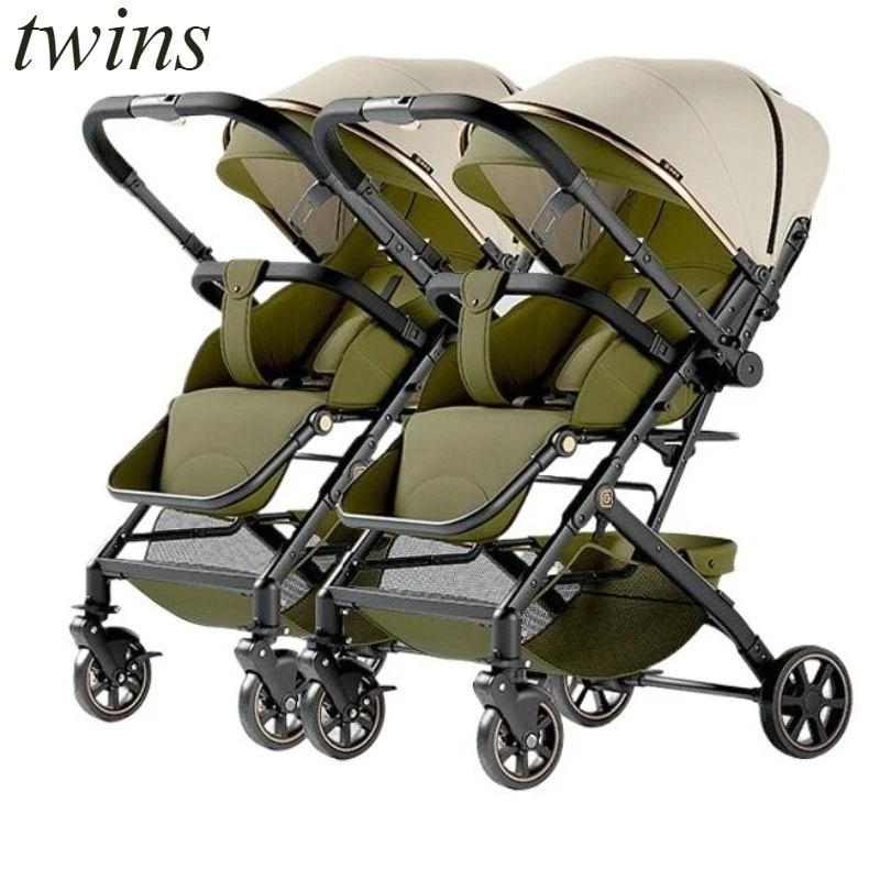 

GGB obedient treasure twin stroller lightweight high landscape two-way sitting and lying down split large and small