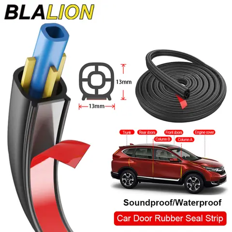 BLALION 5/16/25m 자동차 도어 씰 스트립 스티커 자동차 도어 트렁크 엔진 커버 용 더블 레이어 Weatherstrip 고무 방음