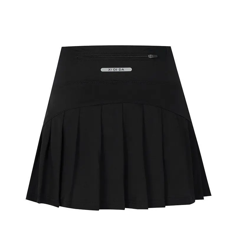 Women new simplicity High Waisted Tennis Skirts with Pockets fashions Pleated Short Skirt A-line fitness permeability Sportswear