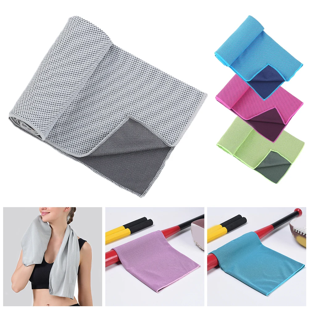 1pc Towel Polyester Outdoor Fitness Cooling Towel Quick Drying For Golf Gym Yoga Hiking Running 30x90cm With Storage Box