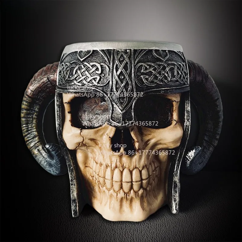 Punk Style Skull Multi-functional Pen Holder Storage Box Creative Fashion European Retro Desktop Fantasy Decorative Ornament