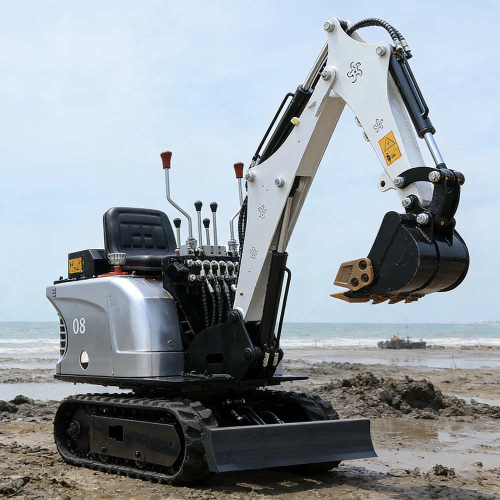

Mini Excavator 1 Ton Small Crawler With Strong Digging Power For Garden Work Durable Hydraulic Digger Construction Tool