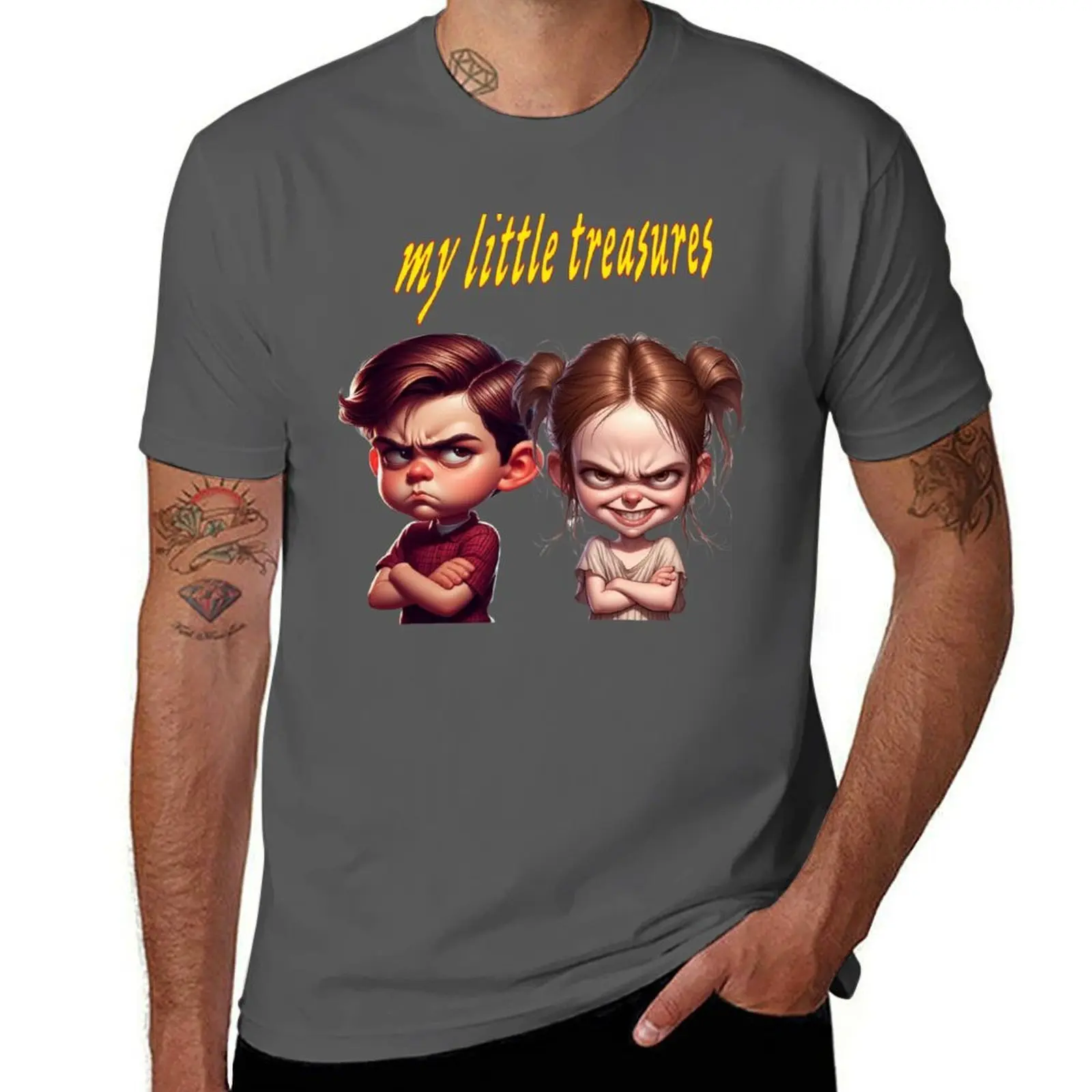 mis pequeños tesoros - camiseta con estampado de estilo urbano, linda, divertida y sarcástica, ideal para padres felices