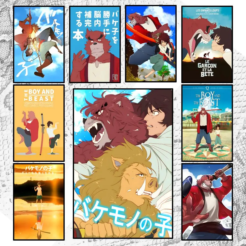 Movie Popular The Boy and the Beast Poster Wall Art Poster HD Waterproof PP Print Bedroom Living Room Office Decor Gift