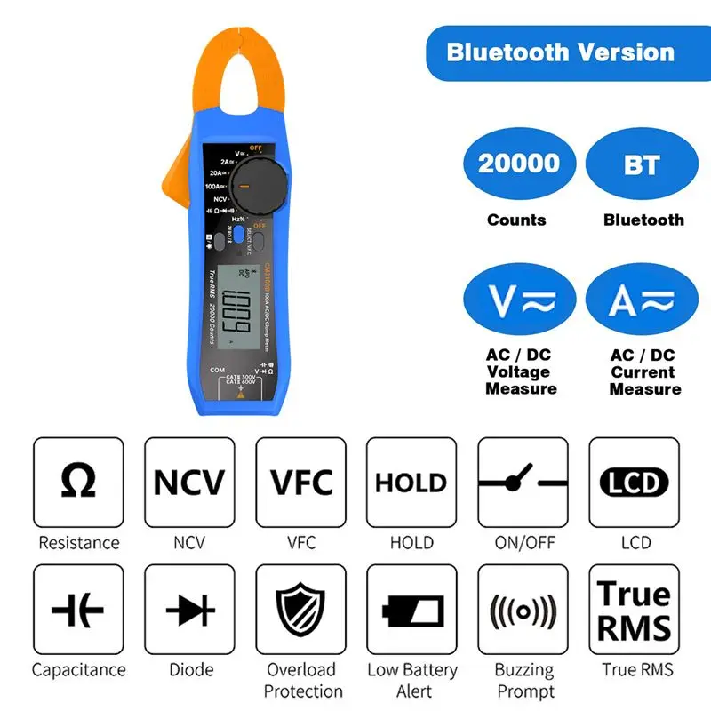 ABJN-Diode Clamp Multimeter 20000 Counts True RMS Capacitance Resistance Diode Clamp Multimeter