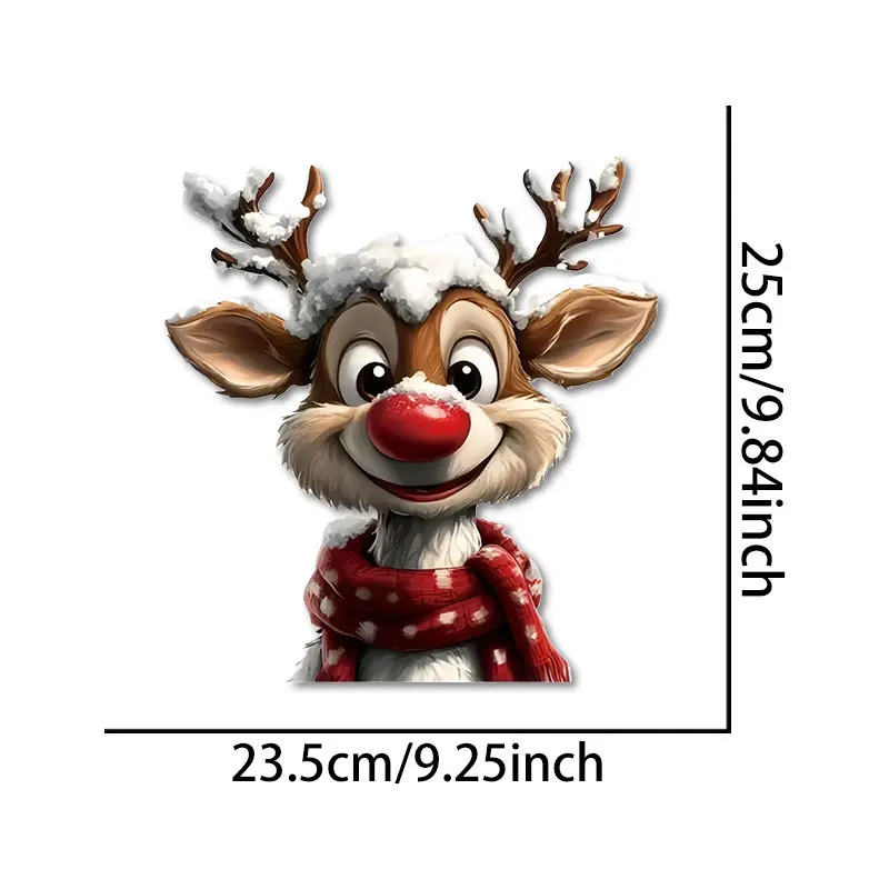 1PC Christmas Reindeer Window Stickers Waterproof for Home Decoration Window Glass Door DIY BathRoom Wall Universal Vinyl Decals