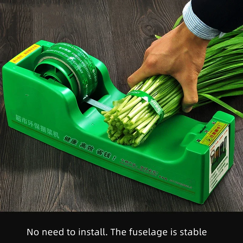 Macchina per rilegatura verde per supermercato macchina per rilegatura a nastro per verdure fresche a film fresco macchina per rilegatura a macchina per rilegatura