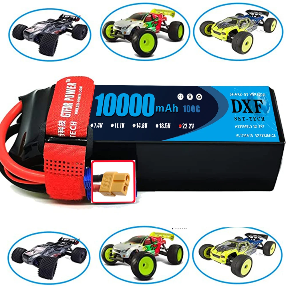 

DXF 6S 10000mAh 100C Lipo Battery 22.2V with XT60 Plug SoftCase for 1/8 Buggy Truggy Offroad Car Boat Truck Airplane UAV RACIN